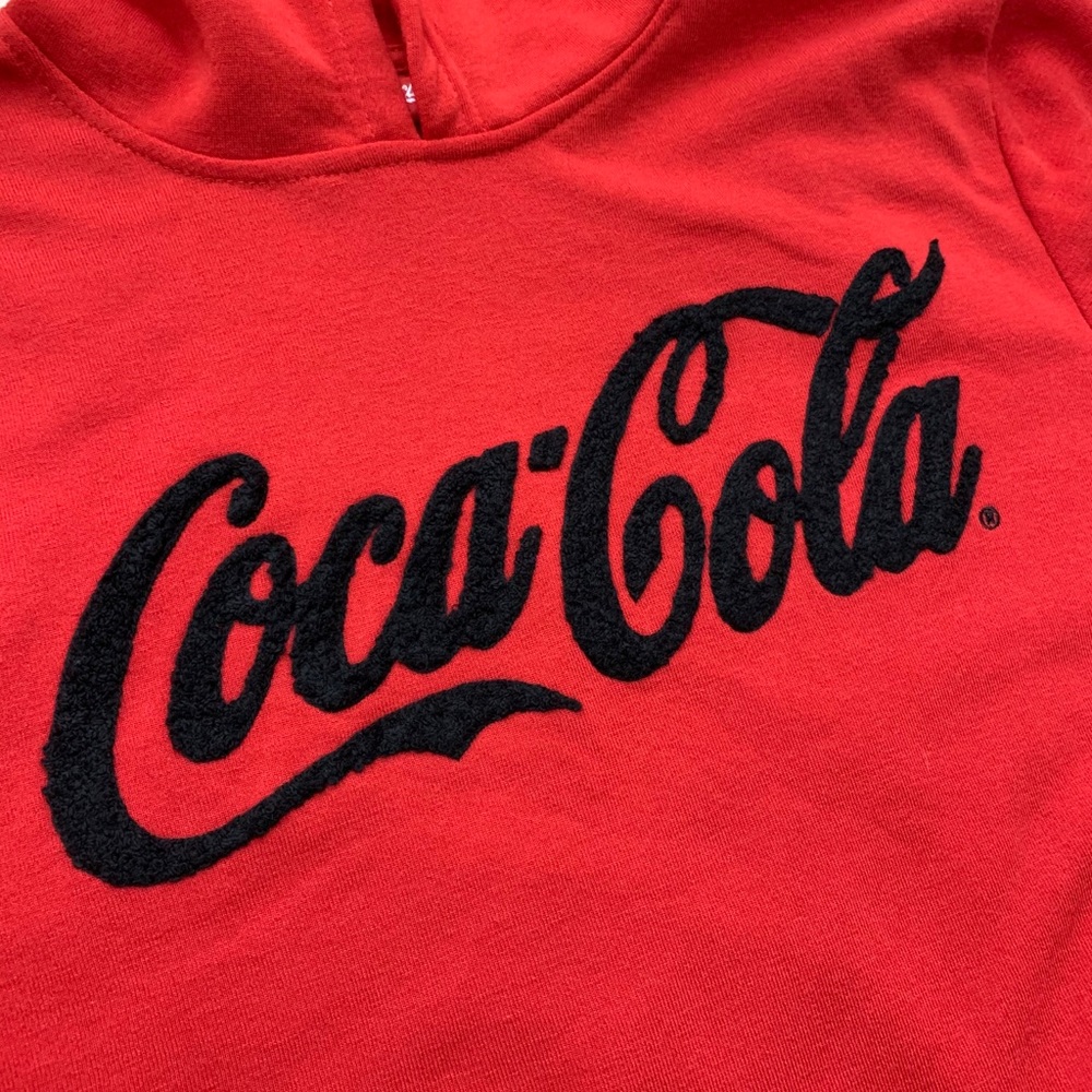 🔺▪️ Coca-Cola Chenille Logo Hooded Sweatshirt (S) - Picture 3 of 7